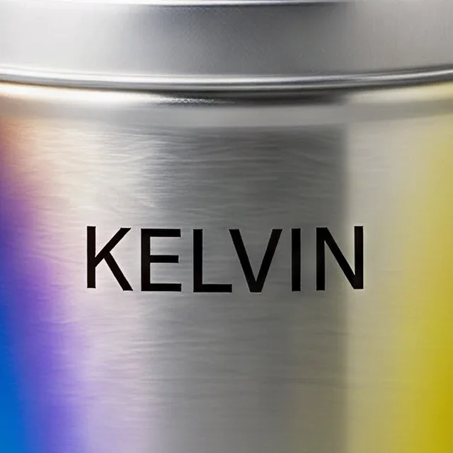 Close on the brushed steel and the iridescent wrap